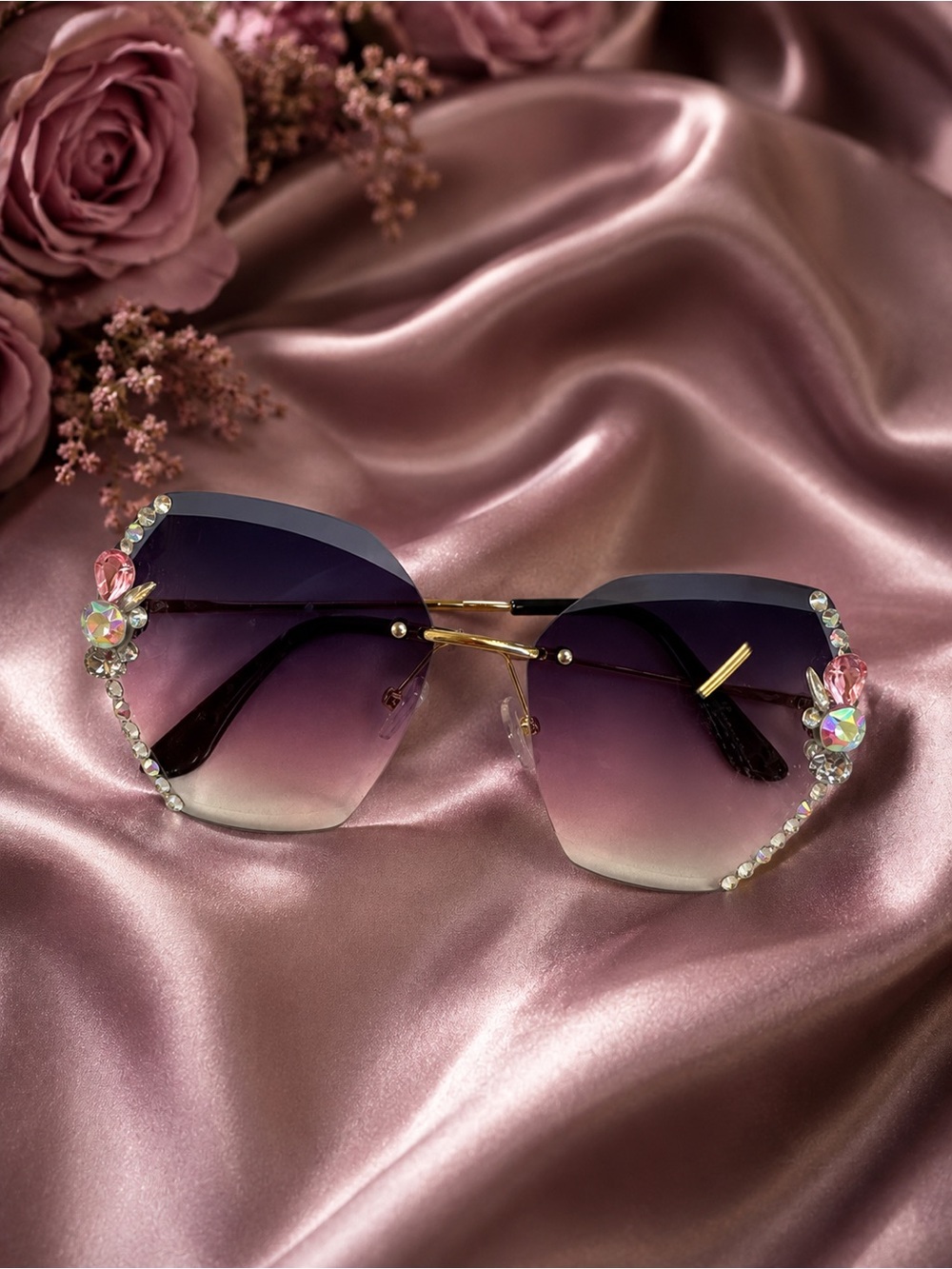 Women’s Crystal-Trim Lite Amy Gradient Sunglasses